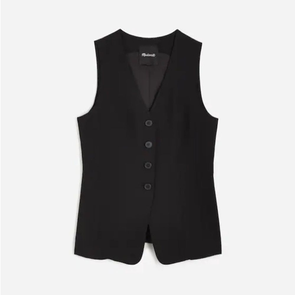 Madewell Cutaway Long Vest Black